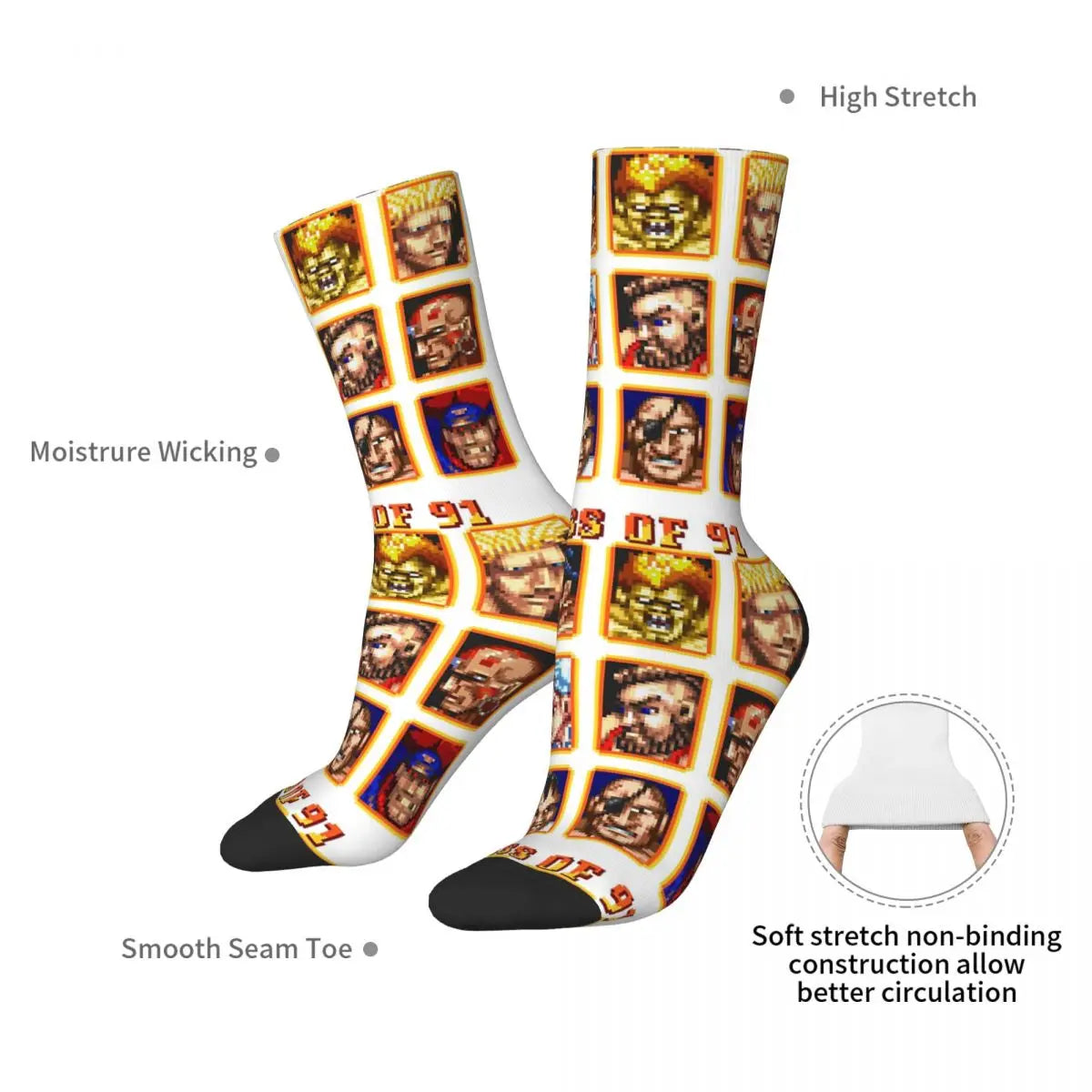 Super Street Fighter Defeated Portraits Socks (2)