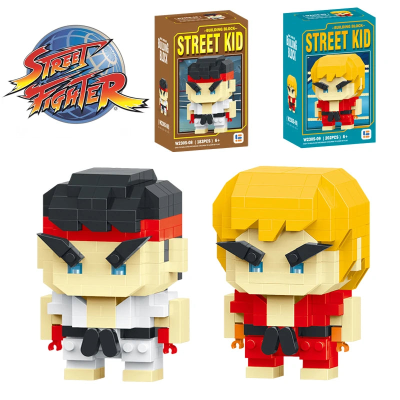 Ryu & Ken Building Block Figures