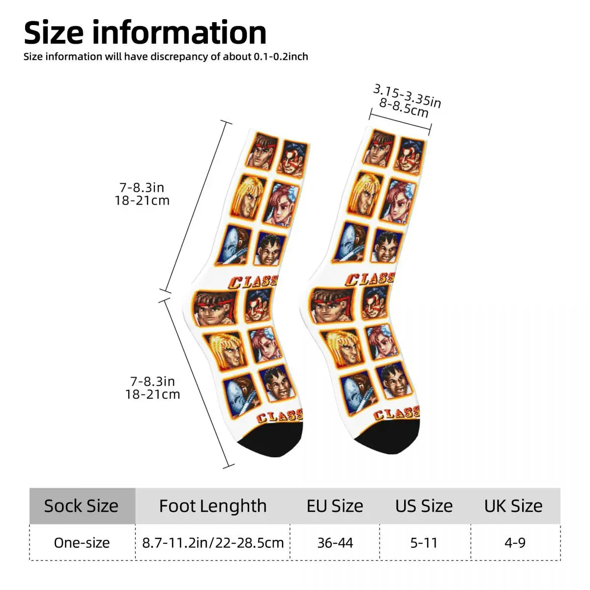 Super Street Fighter Defeated Portraits Socks (3)